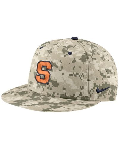 Nike Syracuse Orange Aero True Baseball Performance Fitted Hat - Metallic