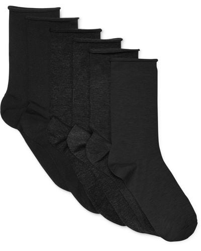 Lauren by Ralph Lauren 6 Pack Roll-top Trouser Socks - Black