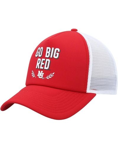 adidas Nebraska Huskers Phrase Foam Front Trucker Adjustable Hat - Red