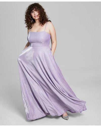 City Studios Trendy Plus Size A-line Gown - Purple