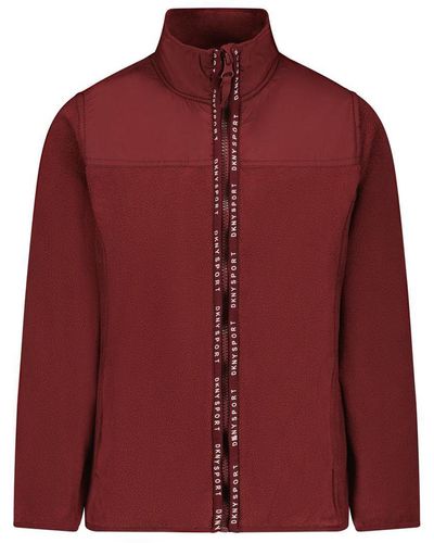 DKNY Girls Polar Fleece Zip-up Jacket - Red