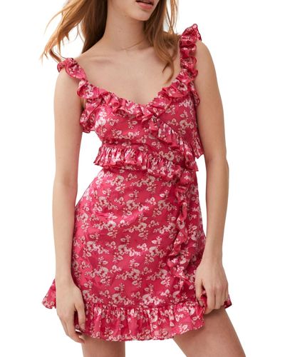 French Connection Elianna Ruffled Burnout Floral Dress - Red
