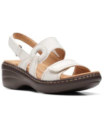 Clarks Collection Merliah Opal Flat Sandals - White
