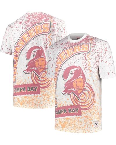 Mitchell & Ness Tampa Bay Buccaneers Big And Tall Allover Print T-shirt - Pink