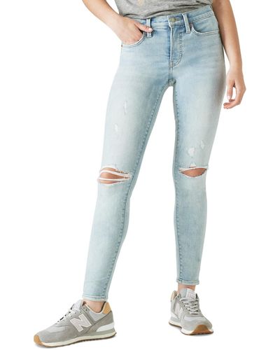 Lucky Brand Mid-rise Ava Ripped Skinny Jeans - Blue
