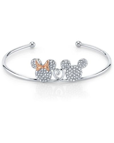 Disney Sterling Silver Minnie Mouse Charm Toggle Bracelet | H.Samuel