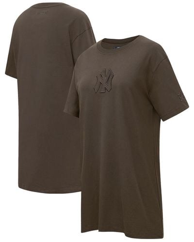 Pro Standard New York Yankees Neutral T-shirt Dress - Brown
