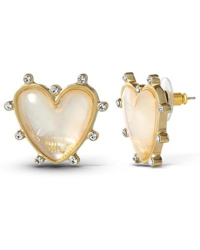 Jessica Simpson Heart Stud Earrings - Metallic
