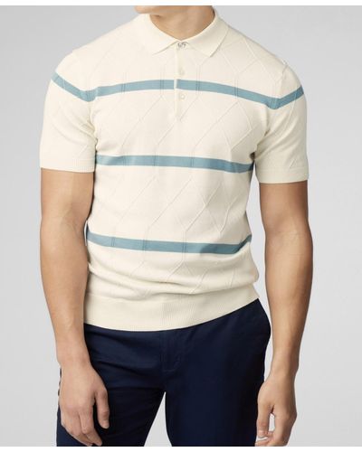 Ben Sherman Argyle Stripe Polo Shirt - Natural