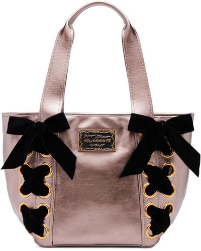 Betsey Johnson Tie Me Up Lace Up Tote - Black