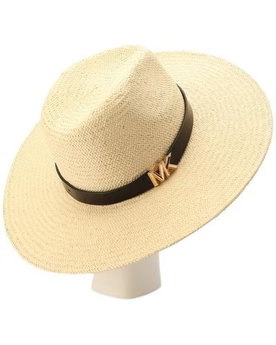 Michael Kors Michael Karlie Logo Band Straw Hat - Natural