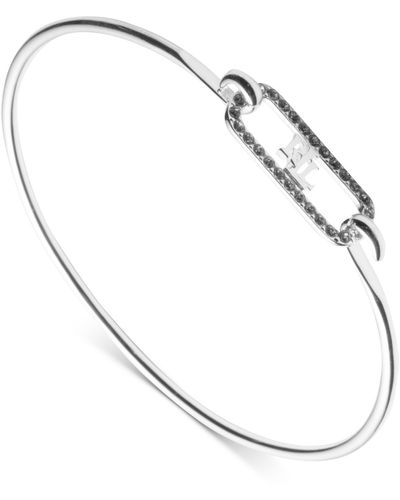 Ralph Lauren Lauren Crystal Pave Logo Link Bangle Bracelet - Metallic