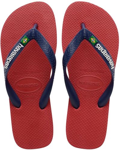 Havaianas Men's Brazil Logo Flip Flop Sandals - Red