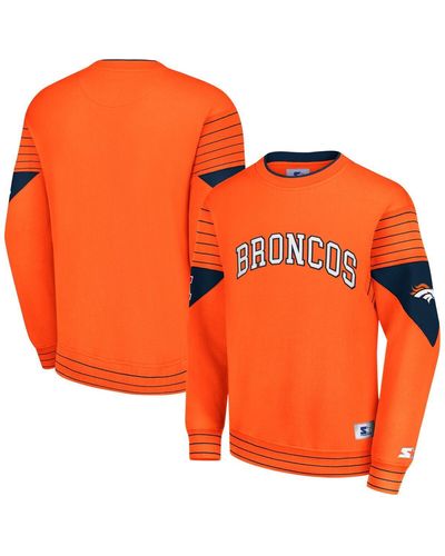 Starter Denver Broncos Face-off Pullover Sweatshirt - Orange