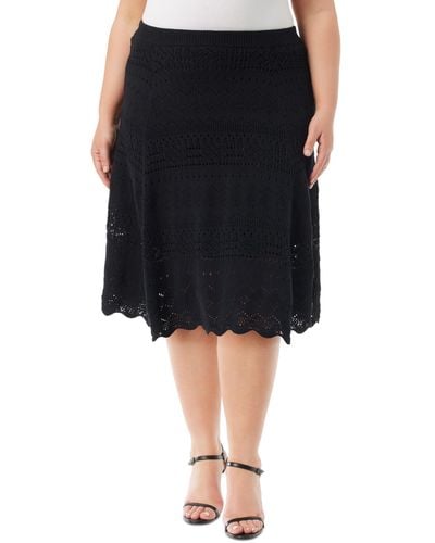 Jessica Simpson Trendy Plus Size Noji Cotton Pointelle Maxi Skirt - Black