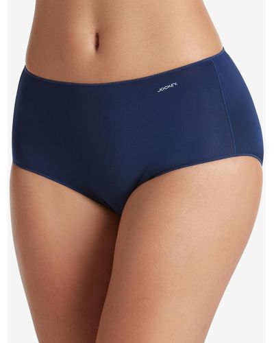 Jockey No Panty Line Hip Brief Underwear 1372 in Blue