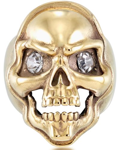 Andrew Charles by Andy Hilfiger Cubic Zirconia Skull Ring - Metallic