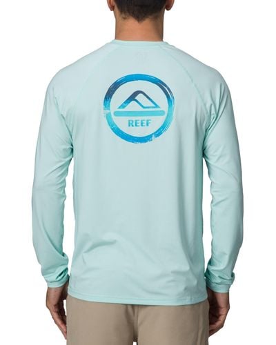 Reef Hanford Long Sleeve Logo Graphic Performance T-shirt - Blue