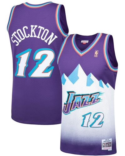 Mitchell & Ness John Stockton Utah Jazz 1996-97 Hardwood Classics Swingman Player Jersey - Purple