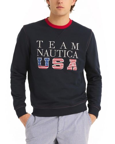 Nautica Classic-fit Crewneck Sweatshirt - Blue