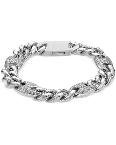 Black Jack Jewelry Cubic Zirconia Mariner & Curb Link Bracelet - Metallic