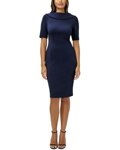 Adrianna Papell Short-sleeve Sheath Dress - Blue