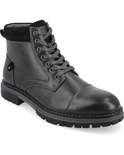 Vance Co. Fegan Tru Comfort Foam Cap Toe Lace-up Ankle Boots - Black