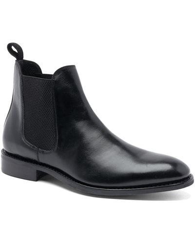 Anthony Veer Jefferson Chelsea Leather Pull Up Boots - Black