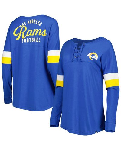 KTZ Los Angeles Rams Athletic Varsity Lace-up Long Sleeve T-shirt - Blue