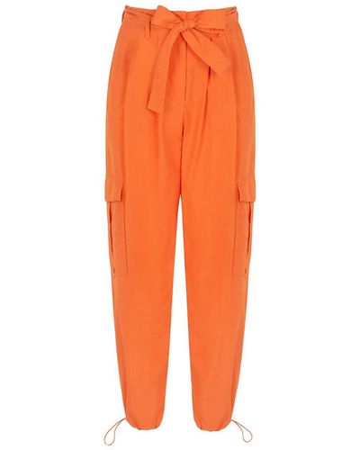 Nocturne Belted Cargo Pants - Orange