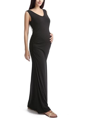Kimi + Kai Kimi + Kai Maternity V-necl Lace Back Maxi Dress - Black