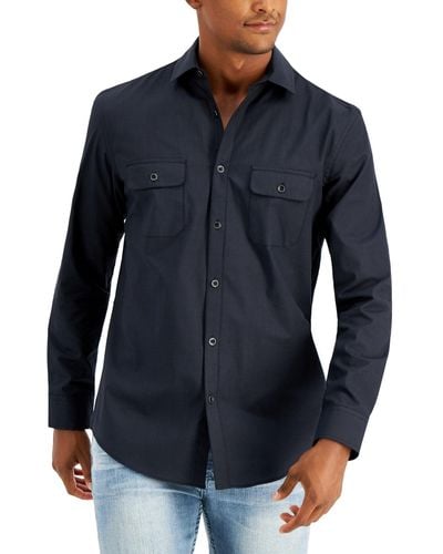 Alfani Regular-fit Solid Shirt - Black