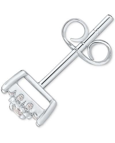 Macy's Diamond Cluster Single Stud Earrings (1/4 Ct. T.w. - Metallic