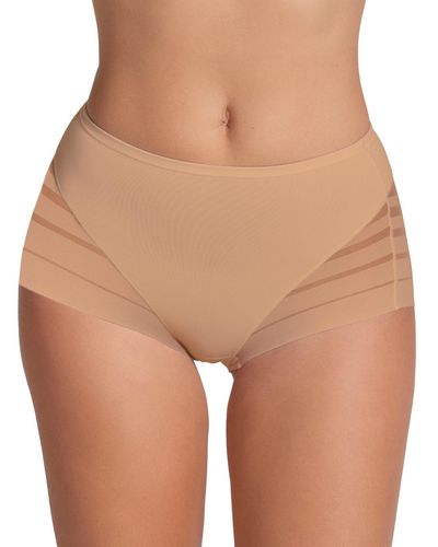 Leonisa Lace Stripe Undetectable Classic Shaper Panty - Brown