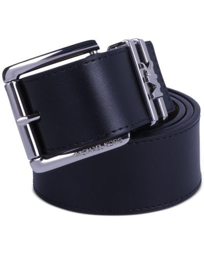 Michael Kors Michael Genuine Leather Logo Belt - Blue