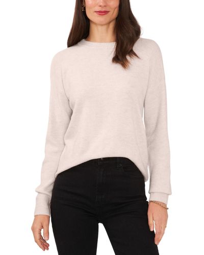1.STATE Long Sleeve Cozy Wrap Back Sweater - White