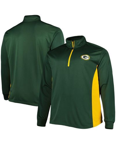 Profile Bay Packers Big And Tall Quarter-zip Top - Green
