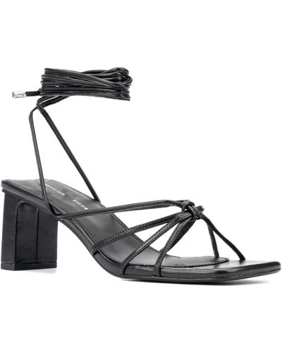 FASHION TO FIGURE Lana Wide Width Heels Sandals - Metallic