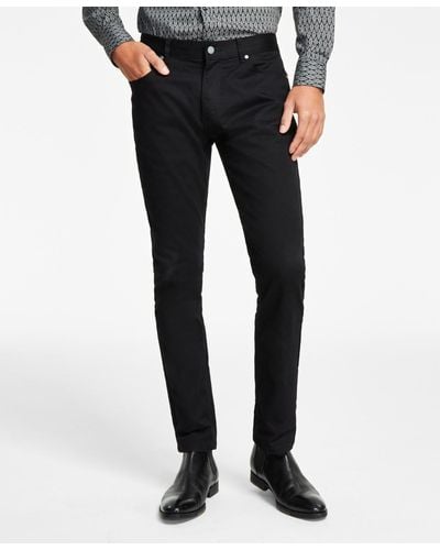Alfani Five-pocket Straight-fit Twill Pants - Black