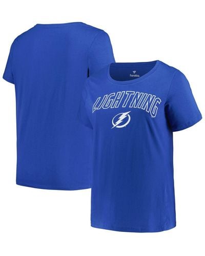 Profile Tampa Bay Lightning Plus Size Arch Over Logo T-shirt - Blue