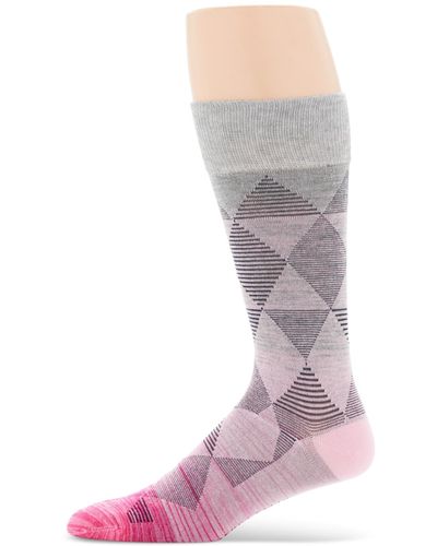Perry Ellis Ombre Diagonal Herringbone Dress Socks - Gray