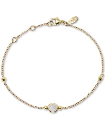 Anzie Moonstone & Polished Bead Link Bracelet - Metallic