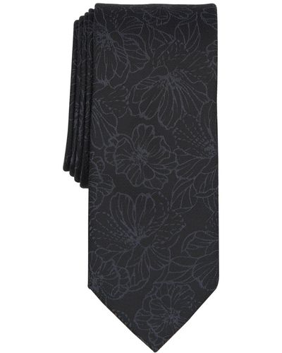 BarIII Dermott Floral Tie - Black