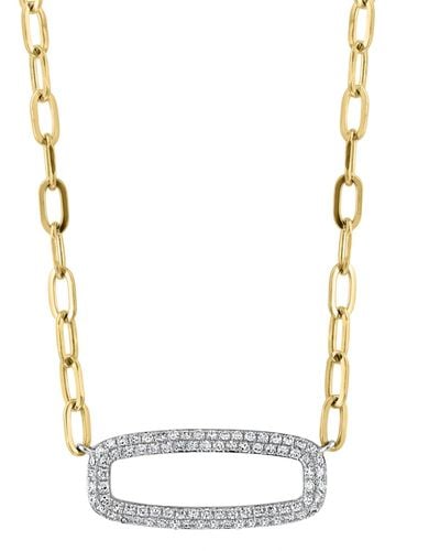 Effy Effy Diamond Pave Open Link 18" Pendant Necklace (1/2 Ct. T.w. - Metallic