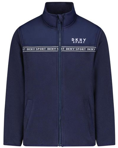 DKNY Boys Polar Fleece Zip Up Jacket - Blue