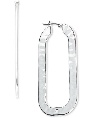 Style & Co. Tone Rounded Rectangle Hoop Earrings - White