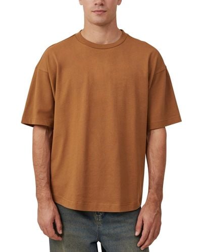 Cotton On Box Fit Scooped Hem T-shirt - Brown