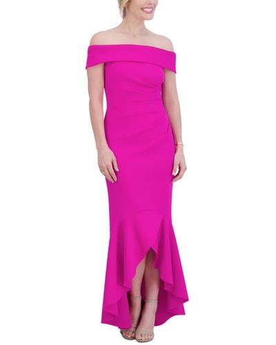 Eliza J High-low Off-the-shoulder Gown - Pink