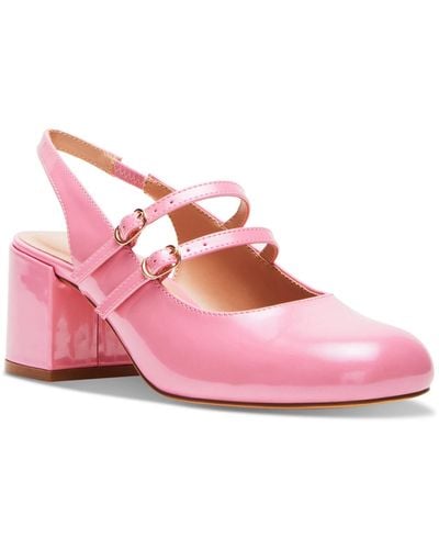 Madden Girl Doll Block-heel Slingback Mary Jane Pumps - Pink