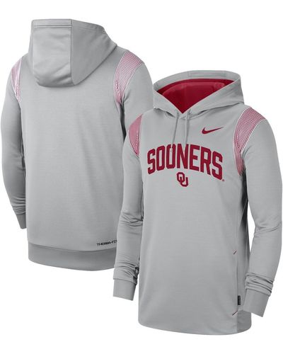 Nike Oklahoma Sooners 2022 Game Day Sideline Performance Pullover Hoodie - Gray